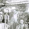 Keeler's Cabin after they no longer lived there, shown with Keelers and resort guests